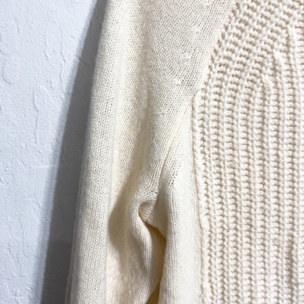 J.Crew Sweater Small New England Mock Neck Wool Tunic Sweater Ivory Cream - Picture 3 of 11
